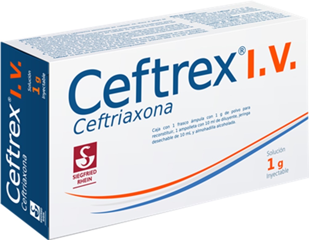 CEFTREX SOL INY 1 G IV CEFTRIAXONA LAB SIEGFRIED | Website Farmacias Lolyta